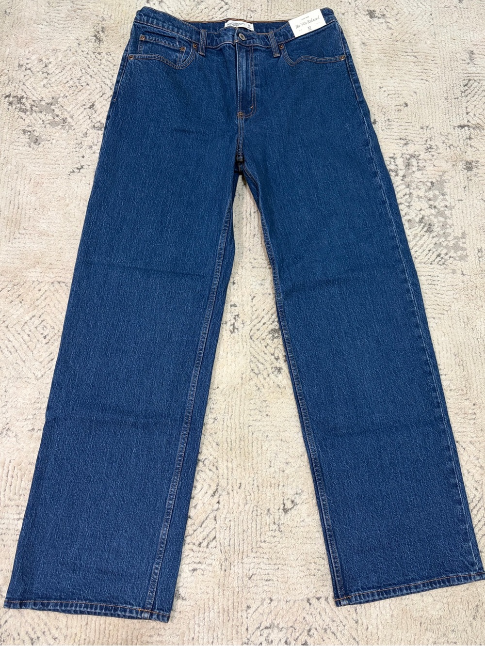 Abercrombie & Fitch Women's Blue Jeans 90s Relaxed High Rise 32 Long NWT W32